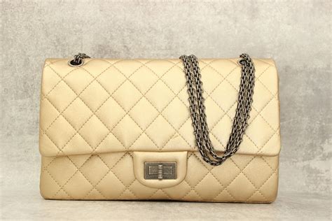 chanel gold metallic calfskin reissue|coco Chanel reissue bag.